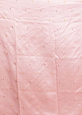 Pink Handloom Pure Organza Saree With Blouse Piece