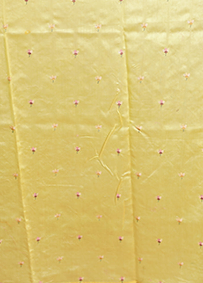 Yellow Handloom Pure Organza Saree With Blouse Piece