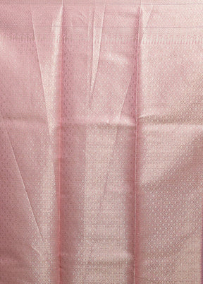 Pink Kora Silk Saree With Blouse Piece