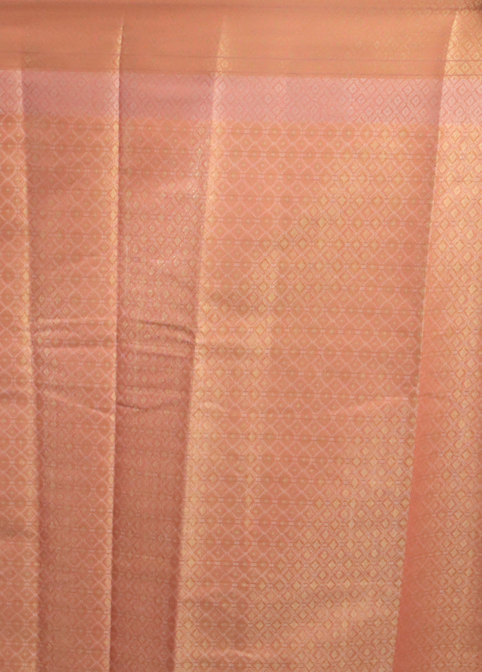 Pink Kora Silk Saree With Blouse Piece