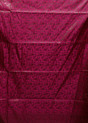 Pink Handloom Jamewar Pure Silk Saree With Blouse Piece