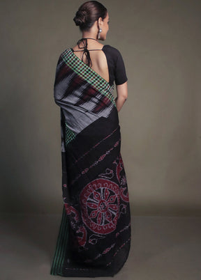 Grey Bomkai Silk Saree Without Blouse Piece
