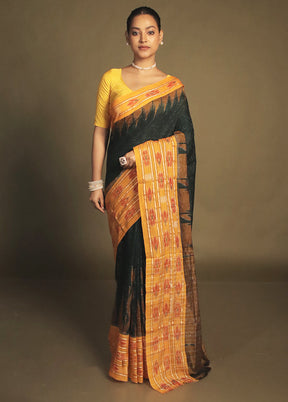 Green Bomkai Silk Saree Without Blouse Piece