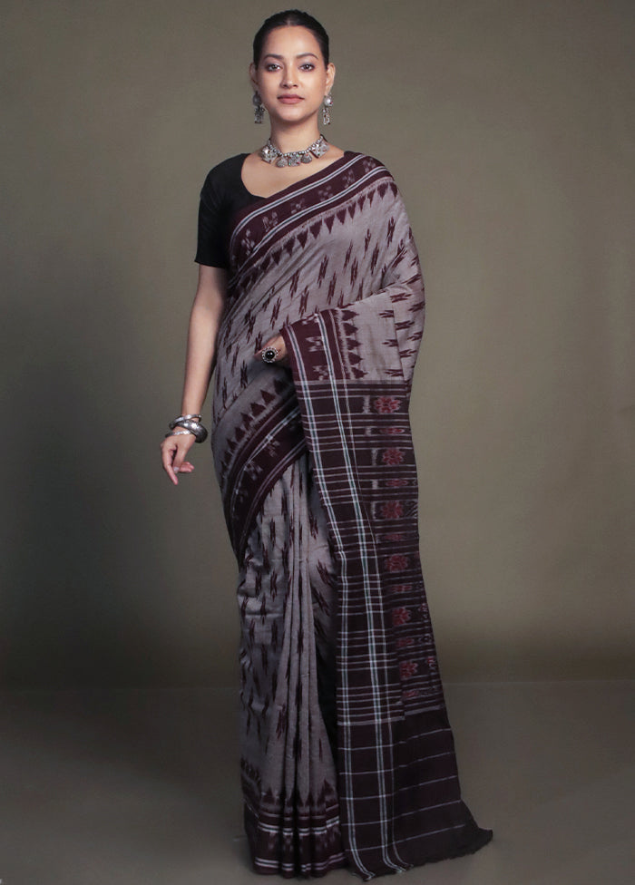 Rust Bomkai Silk Saree Without Blouse Piece