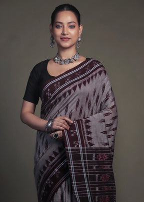 Rust Bomkai Silk Saree Without Blouse Piece