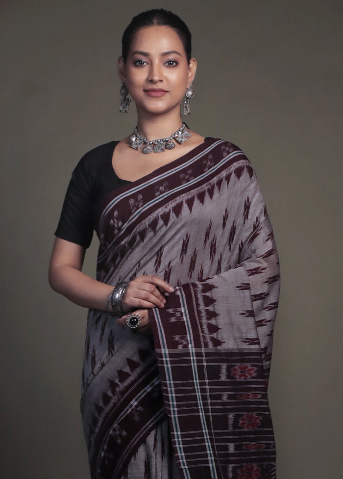 Rust Bomkai Silk Saree Without Blouse Piece