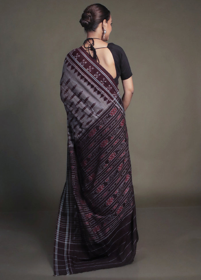 Rust Bomkai Silk Saree Without Blouse Piece