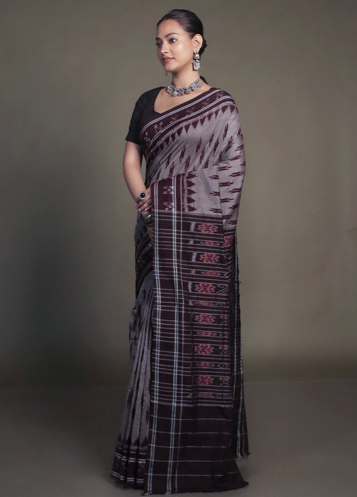Rust Bomkai Silk Saree Without Blouse Piece
