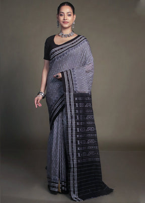 Grey Bomkai Silk Saree Without Blouse Piece