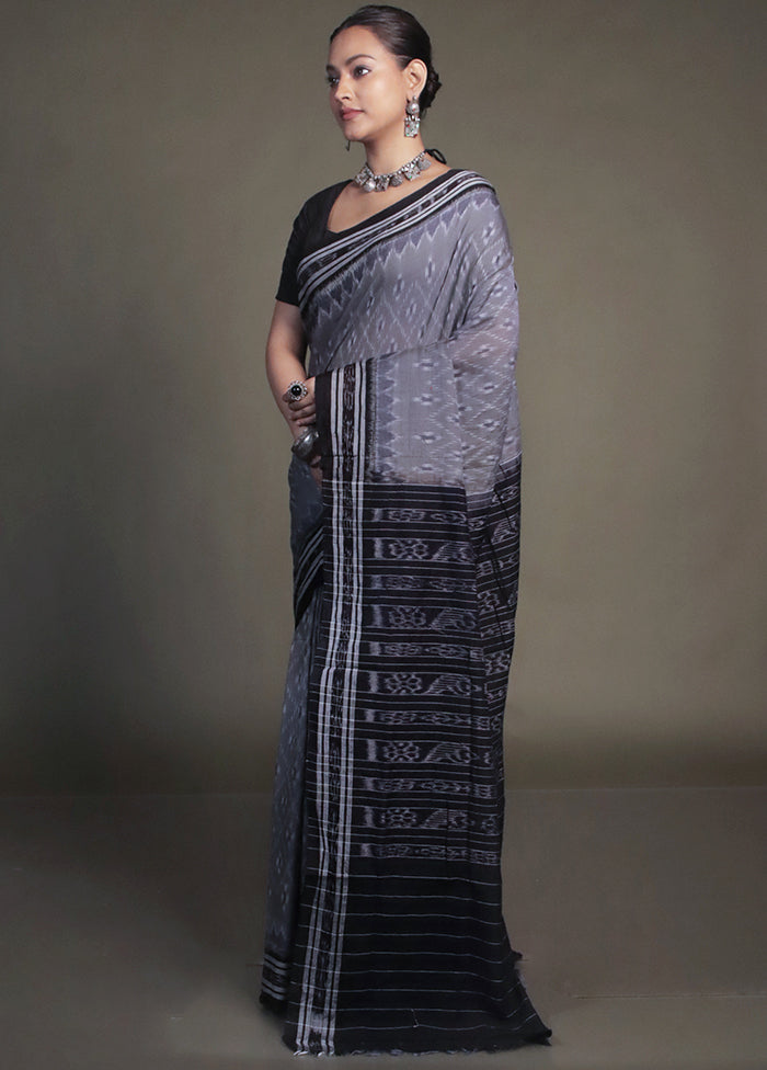 Grey Bomkai Silk Saree Without Blouse Piece