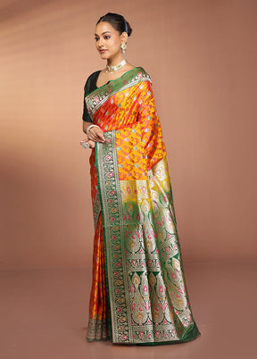 Yellow Handloom Tanchoi Pure Silk Saree With Blouse Piece