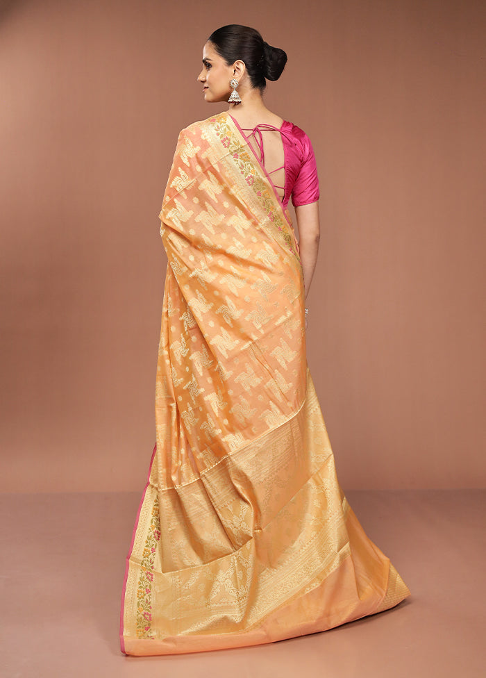 Yellow Cotton Saree With Blouse Piece