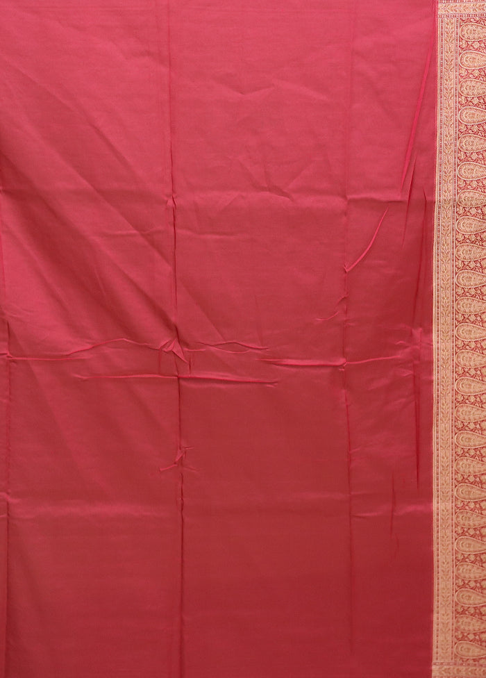 Pink Pure Cotton Saree With Blouse Piece