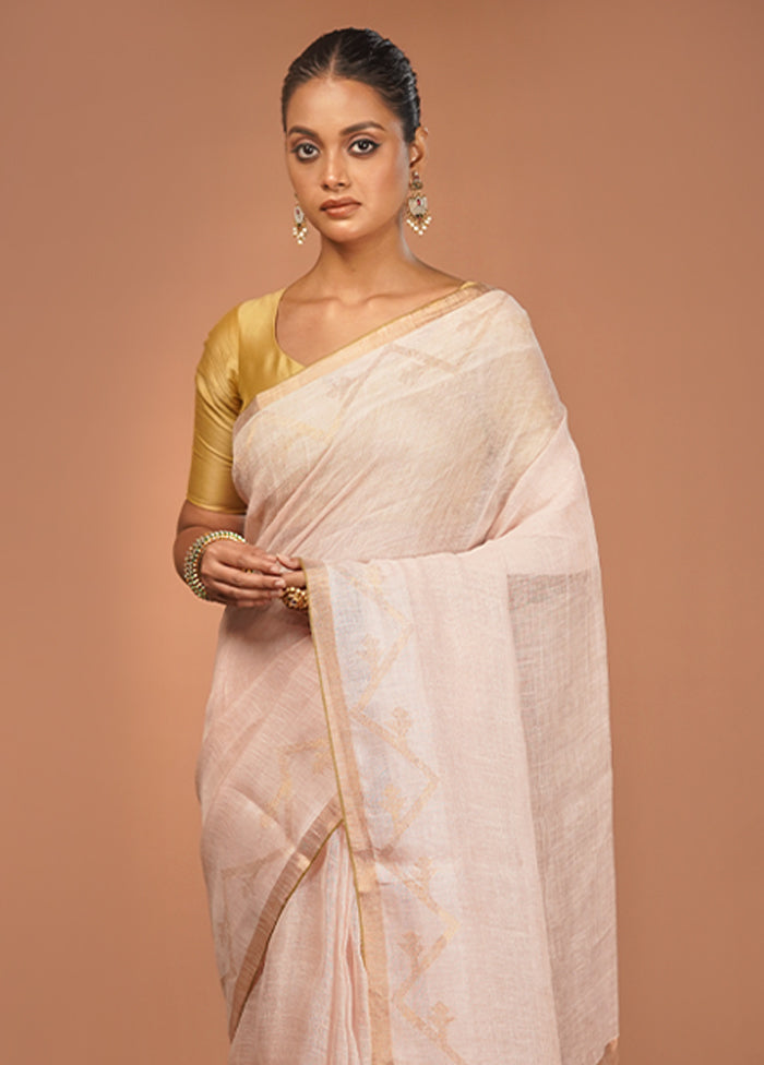 Pink Matka Silk Saree With Blouse Piece