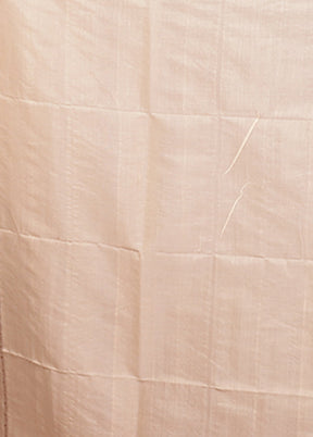 Cream Handloom Matka Pure Silk Saree With Blouse Piece