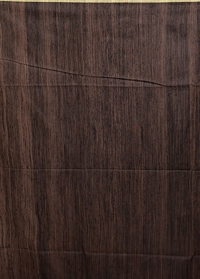 Black Handloom Matka Pure Silk Saree With Blouse Piece