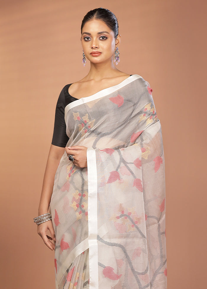 Pink Handloom Matka Pure Silk Saree With Blouse Piece
