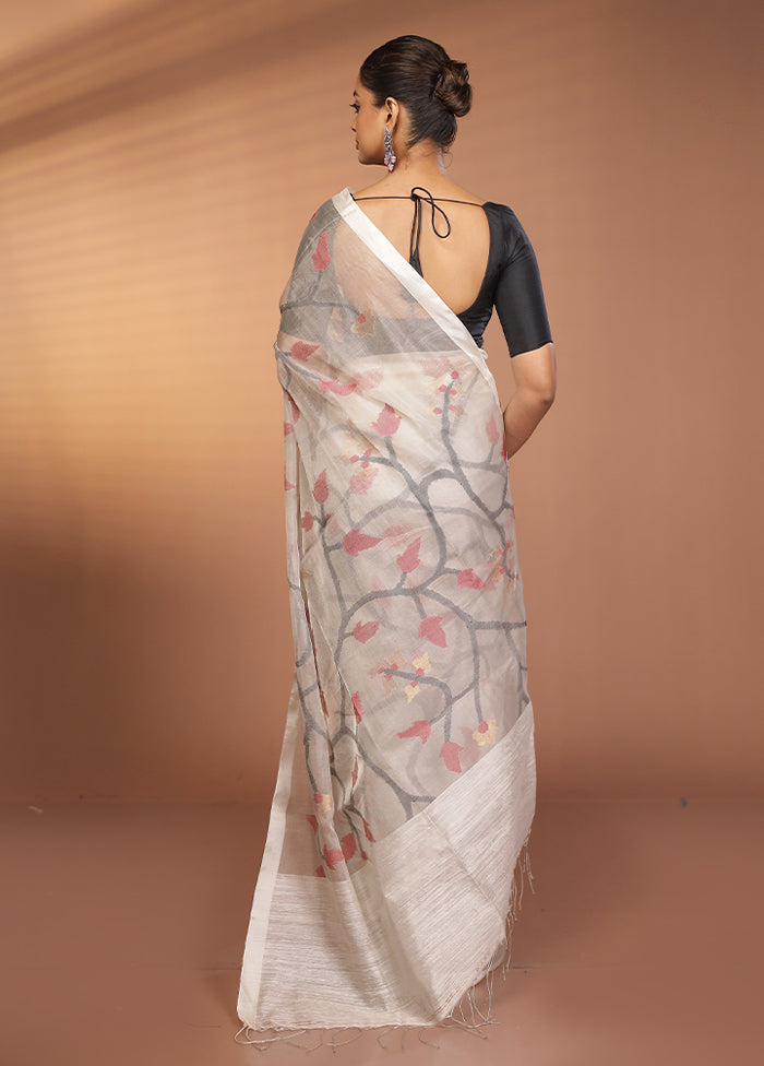 Pink Handloom Matka Pure Silk Saree With Blouse Piece