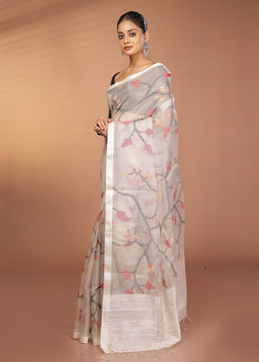 Pink Handloom Matka Pure Silk Saree With Blouse Piece