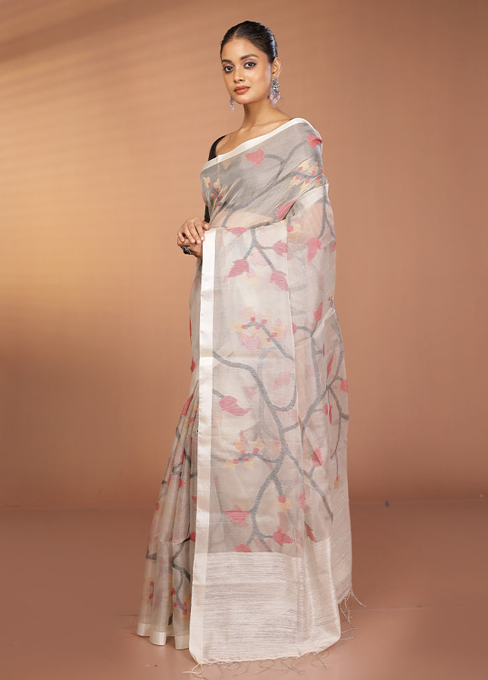 Pink Handloom Matka Pure Silk Saree With Blouse Piece