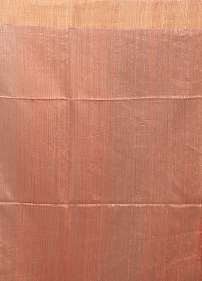 Pink Handloom Matka Pure Silk Saree With Blouse Piece