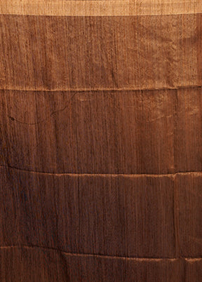 Brown Handloom Matka Pure Silk Saree With Blouse Piece