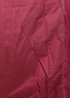 Maroon Dupion Silk Saree With Blouse Piece