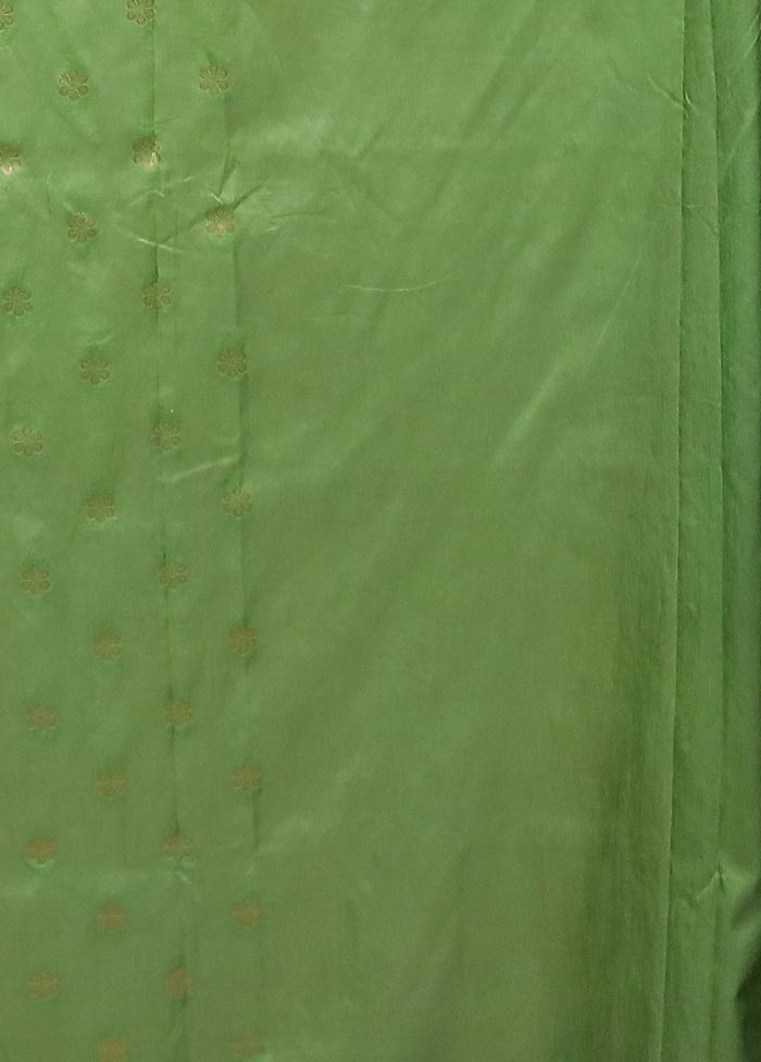 Green Dupion Silk Saree With Blouse Piece