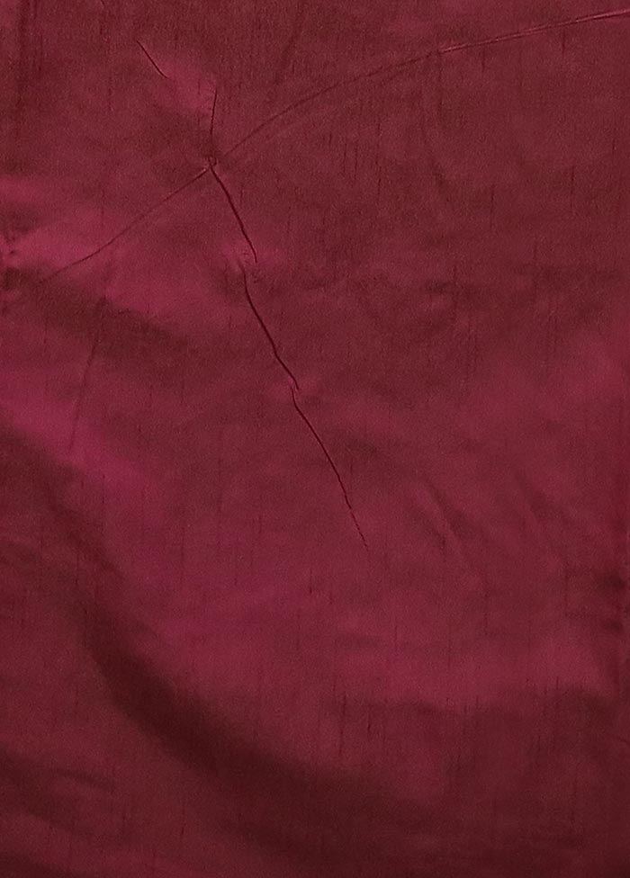Purple Dupion Silk Saree With Blouse Piece