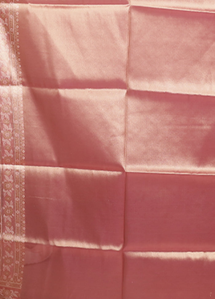Pink Tissue Silk Saree With Blouse Piece