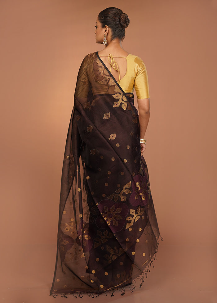 Maroon Handloom Matka Pure Silk Saree With Blouse Piece