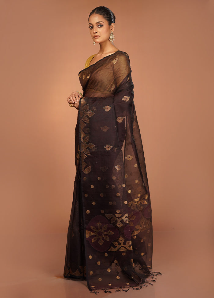 Maroon Handloom Matka Pure Silk Saree With Blouse Piece