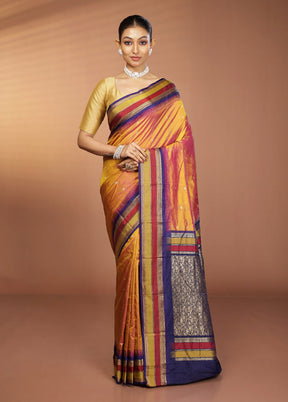 Pink Kanjivaram Silk Saree With Blouse Piece