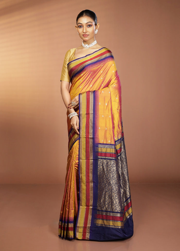 Pink Kanjivaram Silk Saree With Blouse Piece