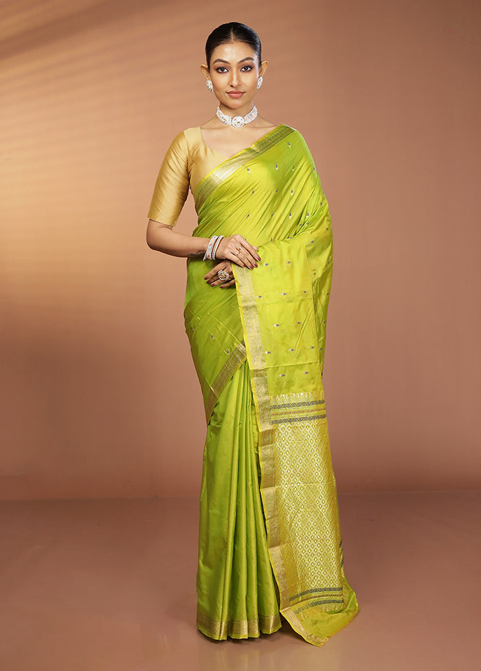 Green Kanjivaram Silk Saree With Blouse Piece