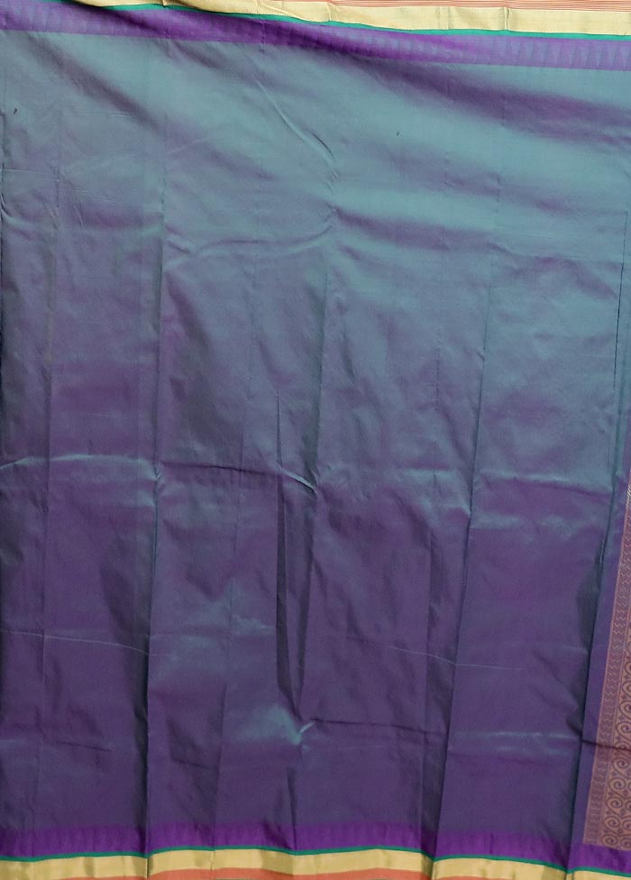 Purple Kanjivaram Silk Saree With Blouse Piece