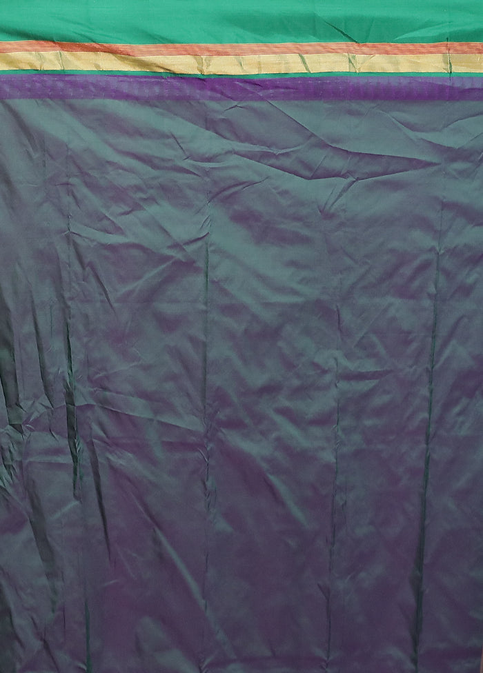 Blue Kanjivaram Silk Saree With Blouse Piece