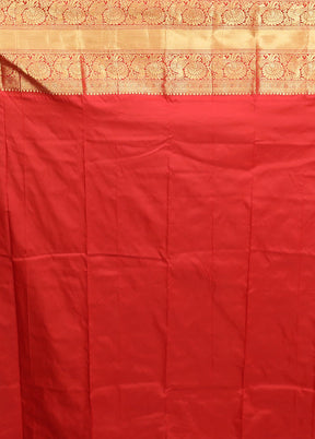 Pink Handloom Kanjivaram Pure Silk Saree With Blouse Piece