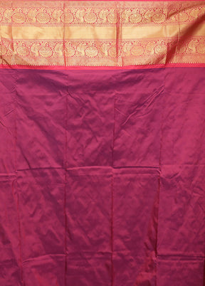 Grey Handloom Kanjivaram Pure Silk Saree With Blouse Piece
