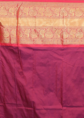 Blue Handloom Kanjivaram Pure Silk Saree With Blouse Piece