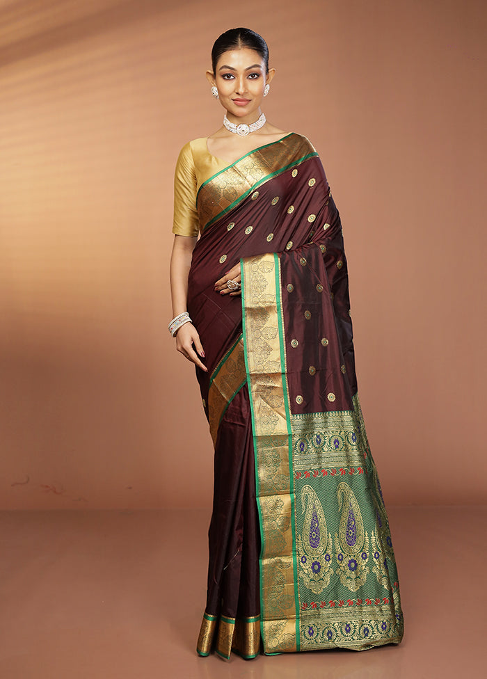 Maroon Kanjivaram Silk Saree With Blouse Piece
