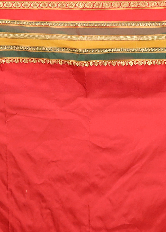 Green Handloom Kanjivaram Pure Silk Saree With Blouse Piece