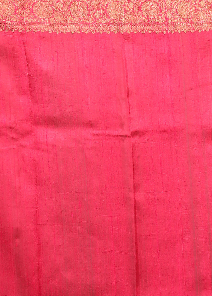 Green Tussar Pure Silk Saree With Blouse Piece