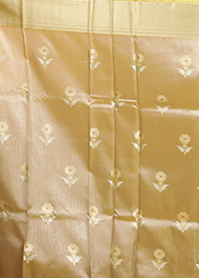 Yellow Tissue Silk Saree With Blouse Piece