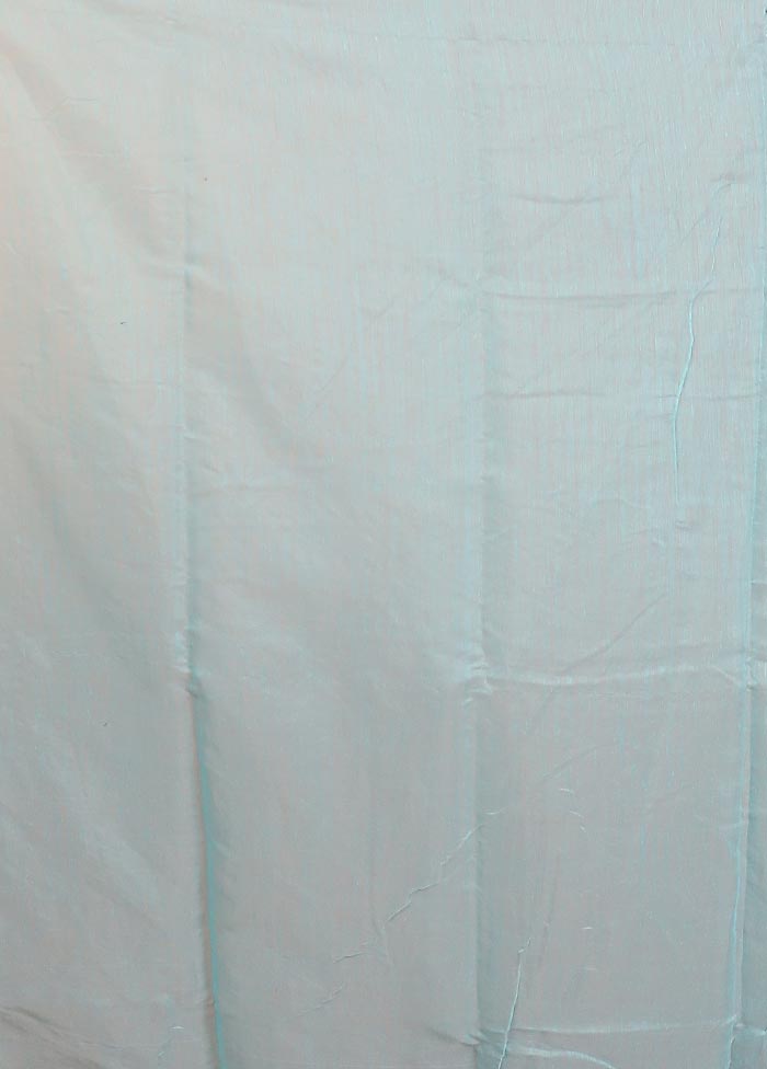 Blue Tant Jamdani Saree Without Blouse Piece