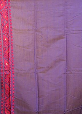 Blue Tant Jamdani Saree Without Blouse Piece