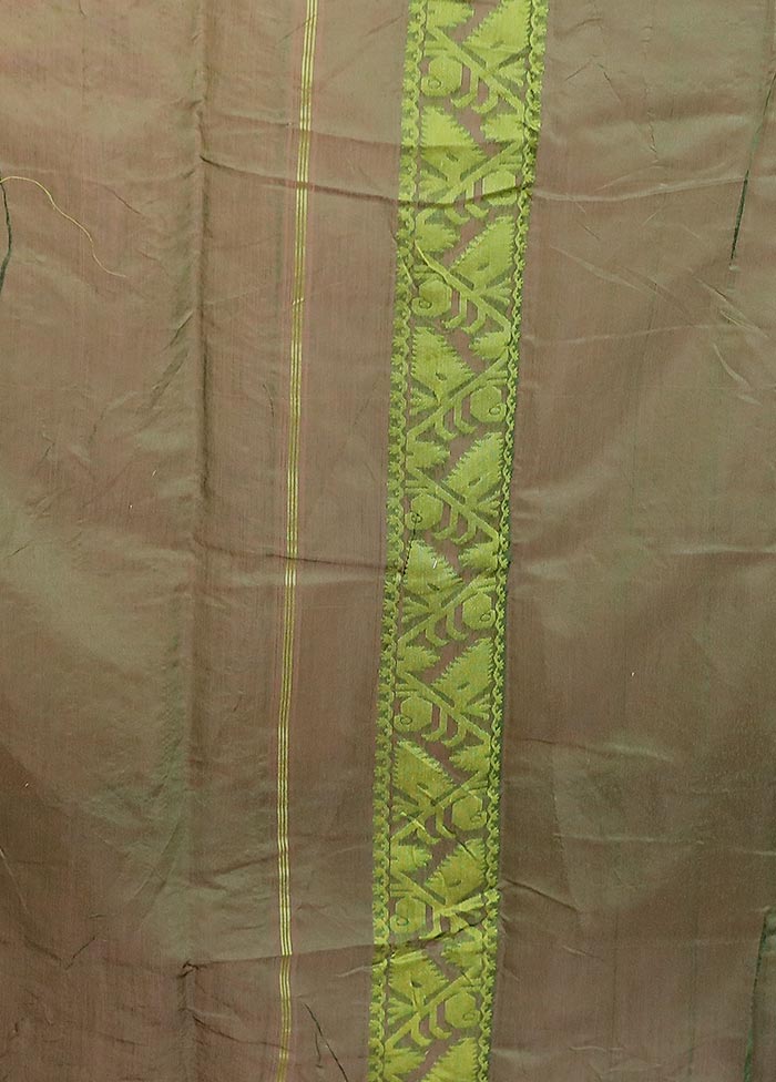 Green Tant Jamdani Saree Without Blouse Piece
