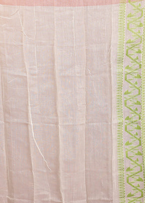 Green Tant Jamdani Saree Without Blouse Piece