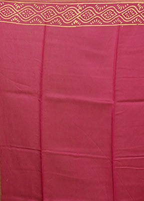 Pink Chanderi Silk Saree With Blouse Piece