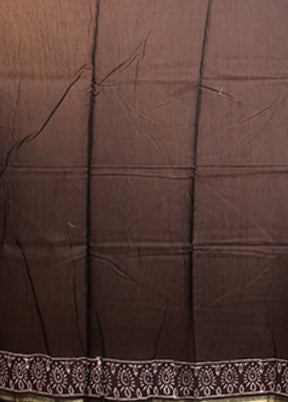 Black Chanderi Silk Saree With Blouse Piece